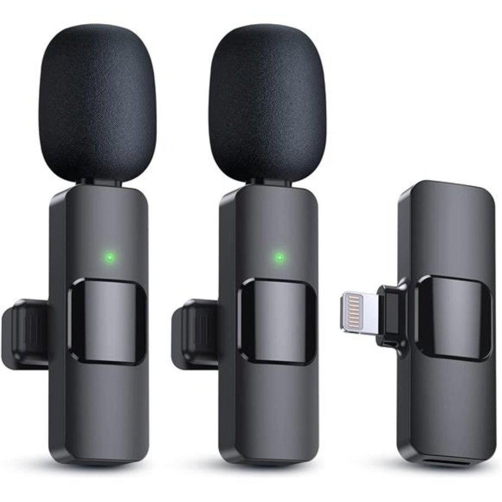 2 Pack Wireless Lavalier Microphones for iPhone - Crystal Clear Sound Quality